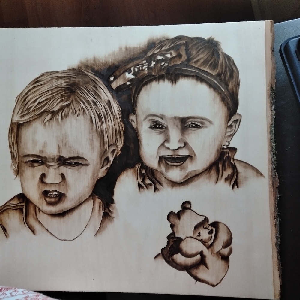 Custom gift pirography art.